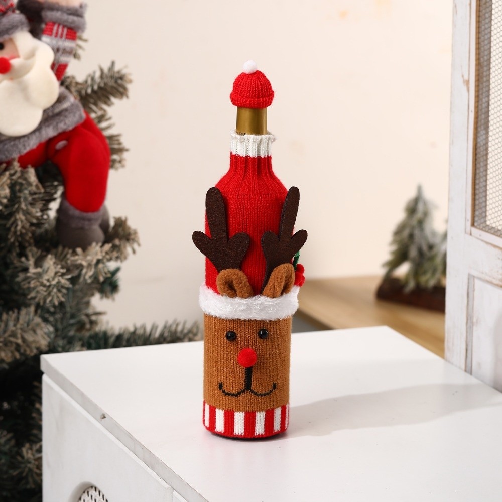 Knitted Wine Bottle Cover Elk  - Wine Beer Hat recension och pris